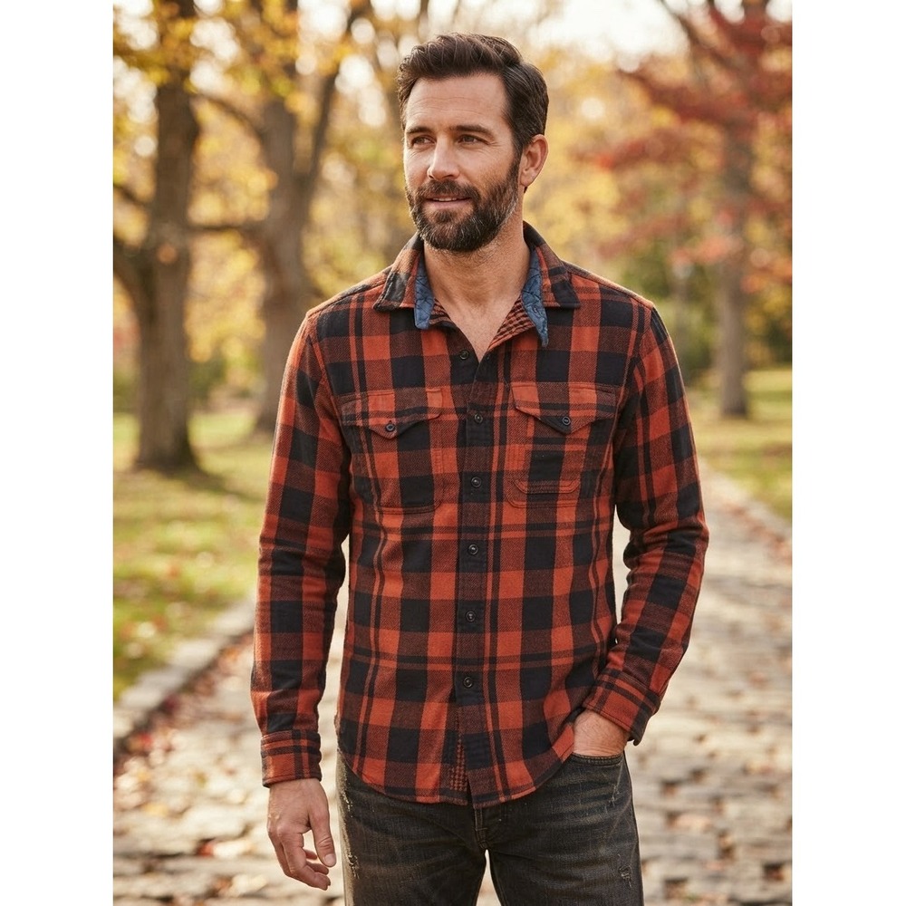 Polo Ralph Lauren Buffalo Plaid Flannel Shirt Mens Medium Red Black Quilted